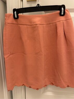 Ann Taylor Peach Scallop Hem Mini Skirt